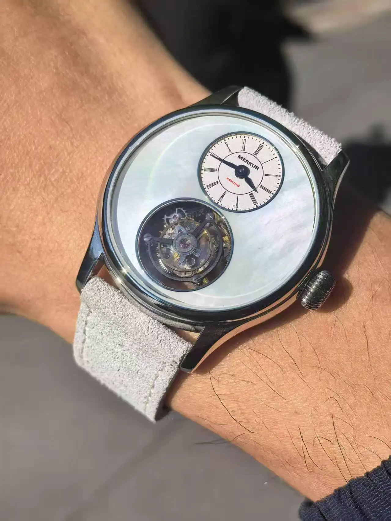 Merkur 100% Tourbillon Watch Fritillaria Dial - Image 2