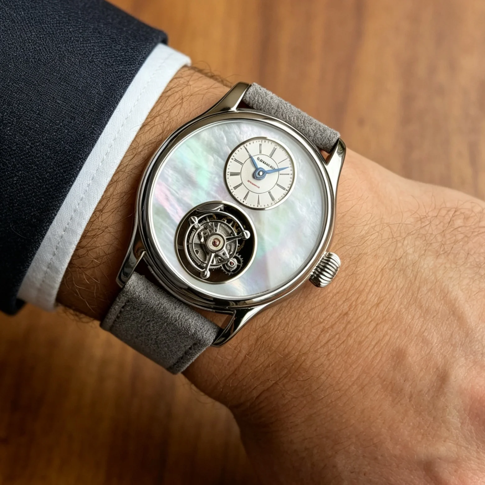 Merkur 100% Tourbillon Watch Fritillaria Dial - Image 7